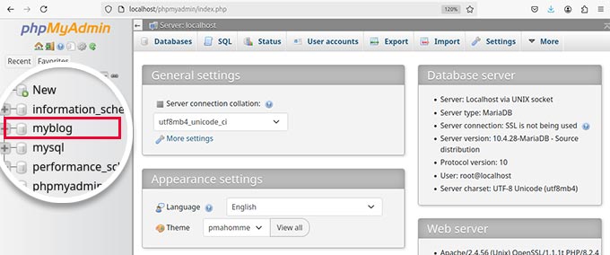 Open your database in phpMyAdmin