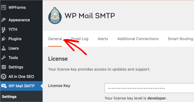 WP Mail SMTP's settings