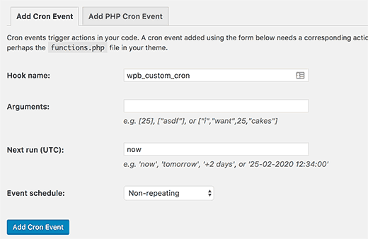 Add custom cron event in WordPress