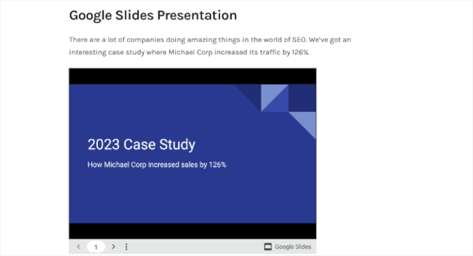 Google slides preview