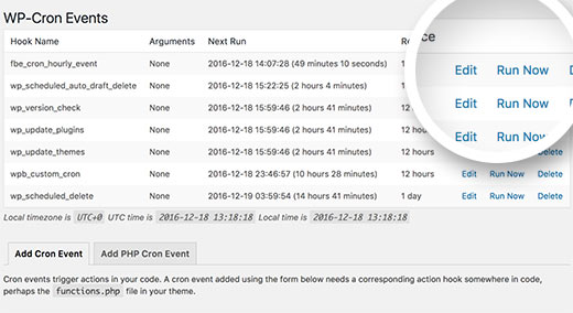 在 WordPress 中编辑 cron