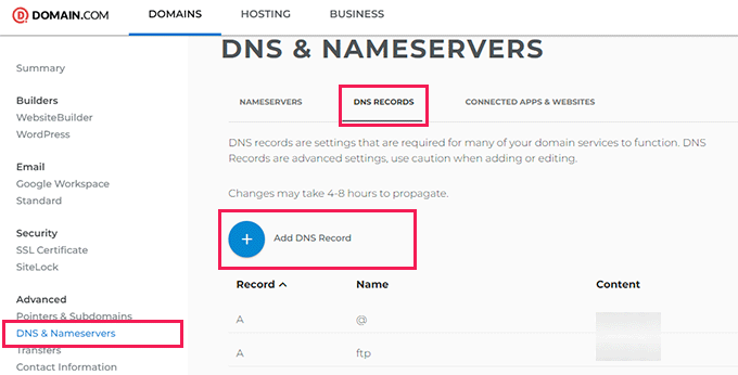 سجلات DNS