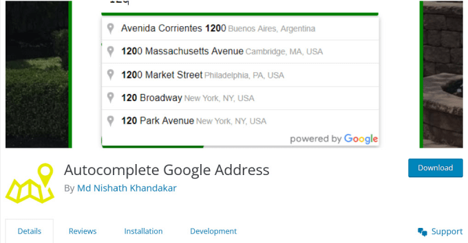 Autocomplete Google Address plugin