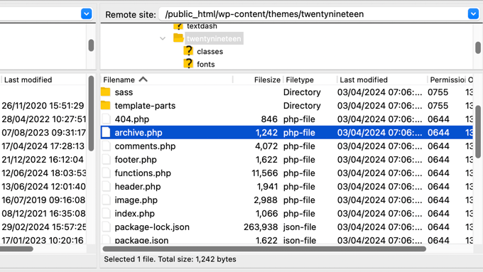 Find category.php or archive.php Using FTP Software