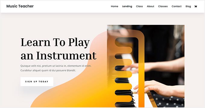 Divi musician theme for WordPress