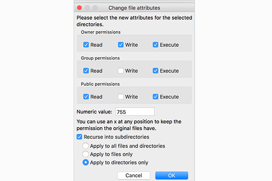 minimum set of permissions to list directory contents