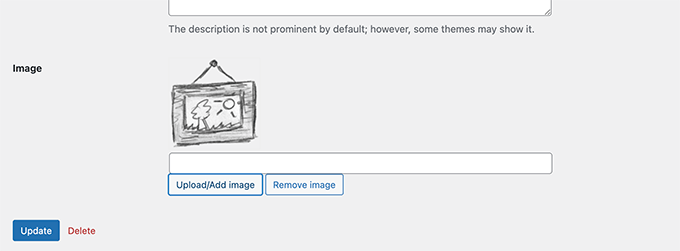 Upload new taxonomy image