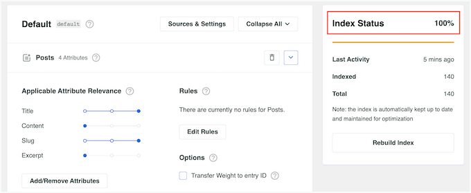 Rebuilding the WordPress search index