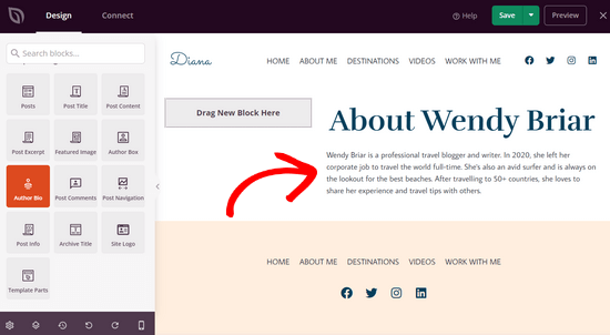 Add author bio block in SeedProd