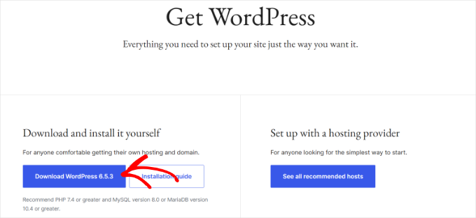 Download latest WordPress version