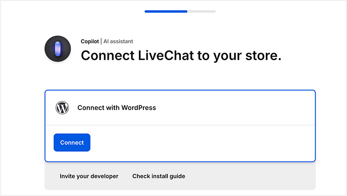 LiveChat Connect with WordPress