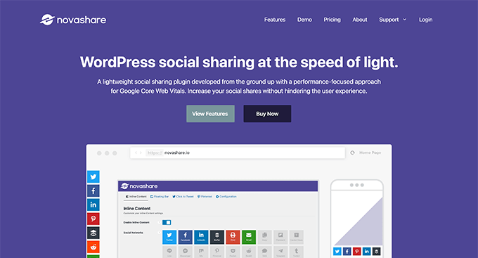 Novashare - WordPress Social Sharing Plugin