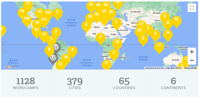 Total WordCamps in the world
