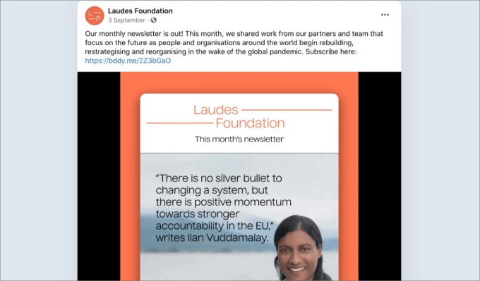 Laude Foundation email newsletter