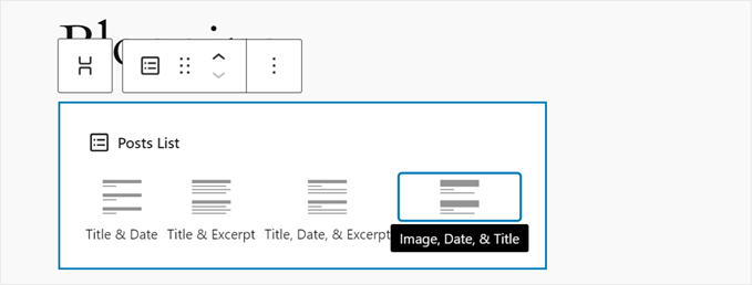 Choosing a layout to display the list of posts in FSE