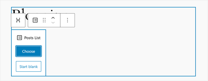 Choosing the posts list layout in FSE