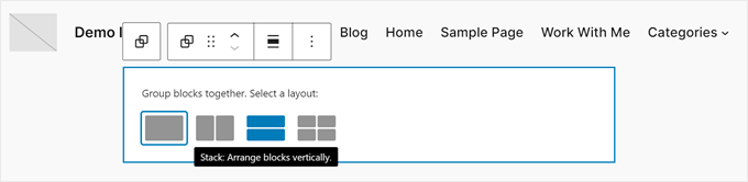 Choosing a layout for a group block in FSE