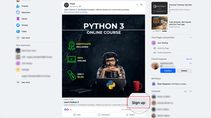 Facebook Lead Generation Ad