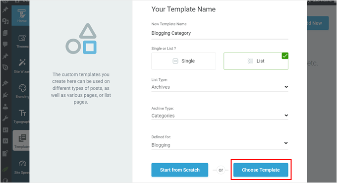 Creating a new category template in Thrive Architect