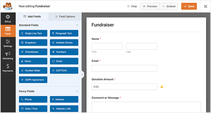 WPForms Donation Form