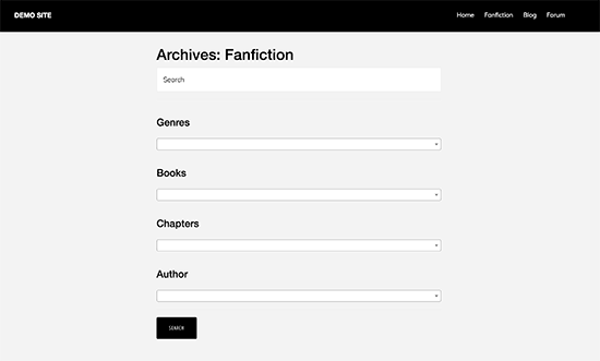 Fanfiction archive search