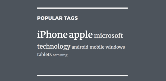 Simple popular tags cloud in WordPress