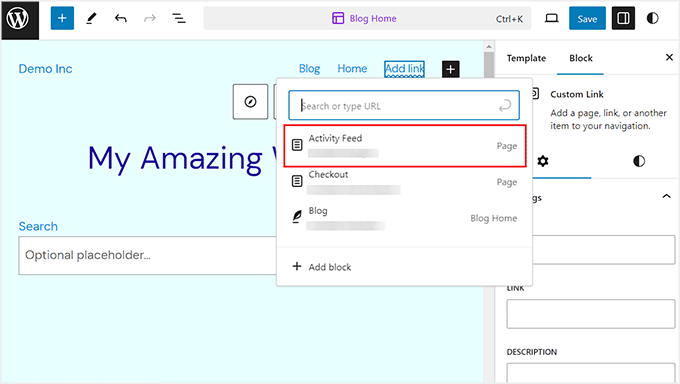 Add link for BuddyBoss pages in the nav menu