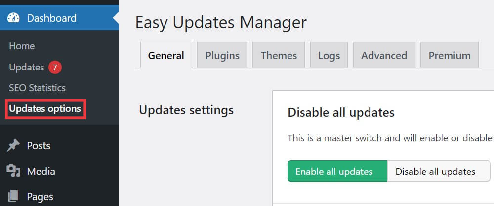 Easy Update Manager 仪表板