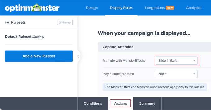 OptinMonster 显示规则操作