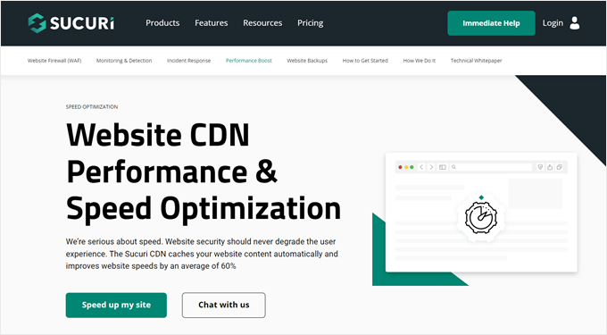 Sucuri's CDN landing page