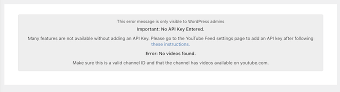 YouTube API 错误