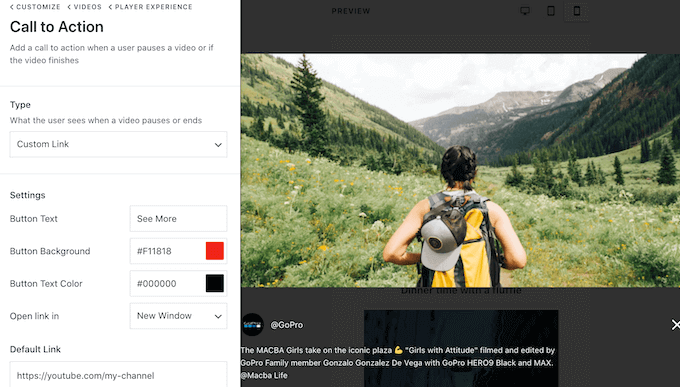 Adding a CTA to an embedded video in WordPress