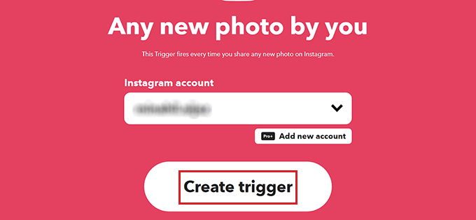 Click the Create Trigger button