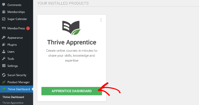 Head to thrive apprentice dashboard