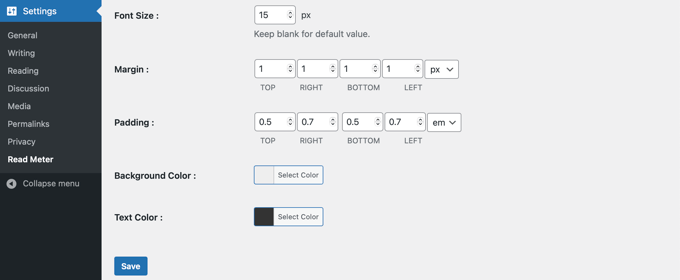 Customize your read time text