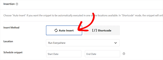 Choose auto insert mode