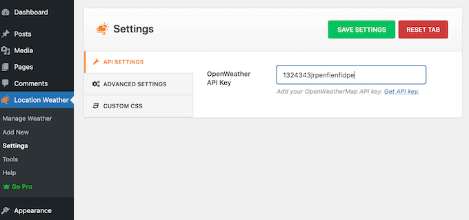 OpenWeather API 密钥