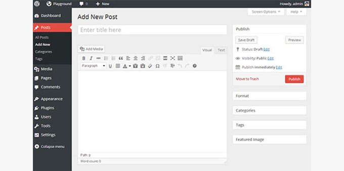 WordPress 3.8 管理界面