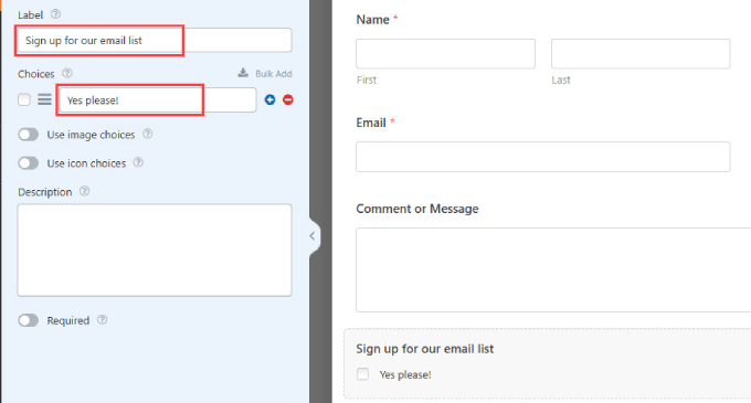 WPForms 中的注册邮箱