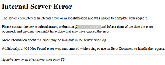 500 internal server error litespeed web server