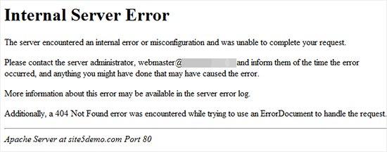 Internal Server Error