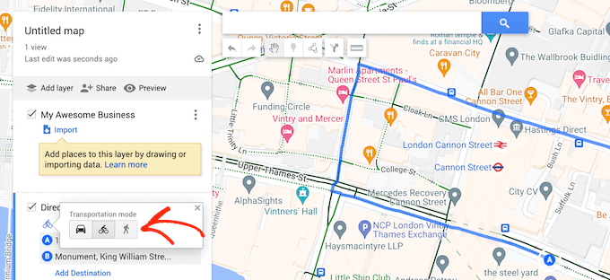 Adding cycling and walking directions to an interactive map