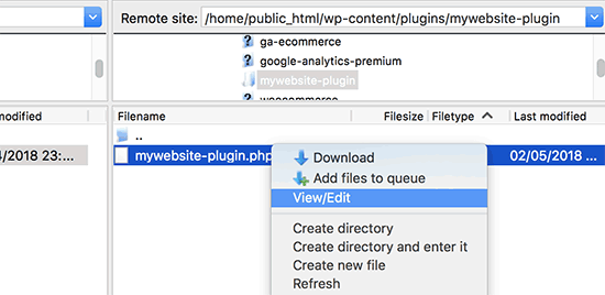 Editing plugin file via FTP