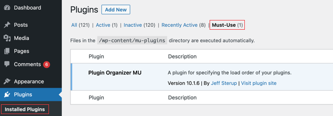 Must-Use Plugin Installed