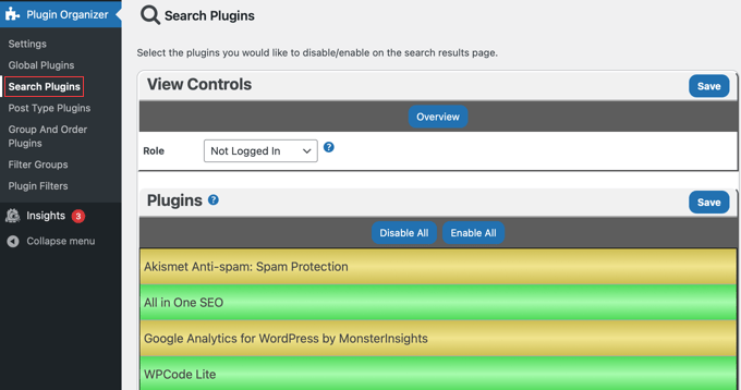 Plugin Organizer Search Plugins