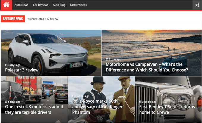 Automotive Blog's homepage