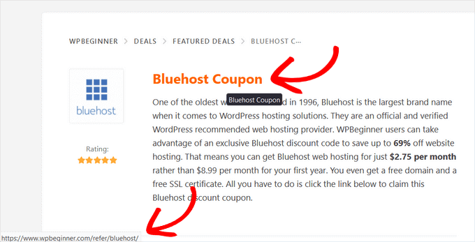 Finding Bluehost affiliate links