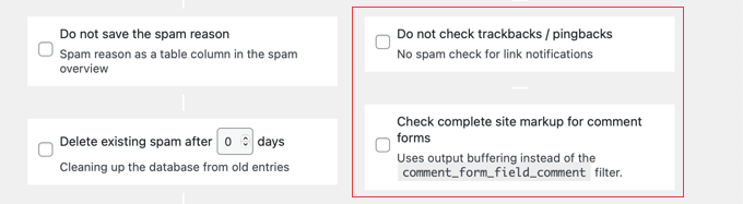 Antispam Bee More Settings