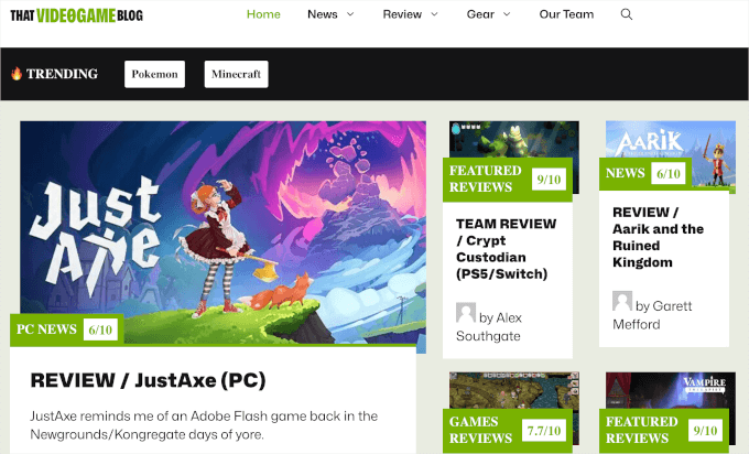 That Video Game Blog's homepage