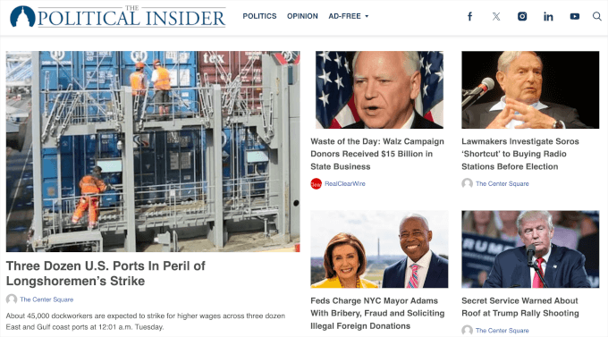 The Political Insider's homepage